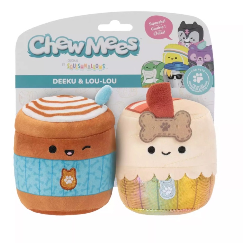 Squishmallows Chewmees Toys Deeku & Lou Lou